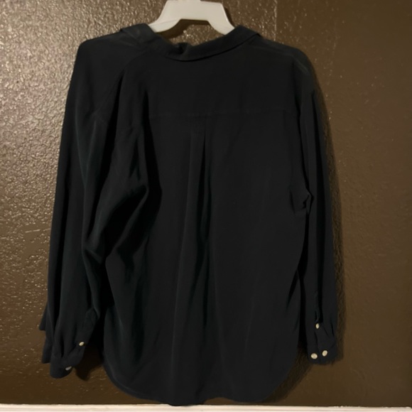 Black 100% Silk Sope Creek Button Down Long Sleeve Business / Suit Shirt,Size XL - Picture 4 of 4